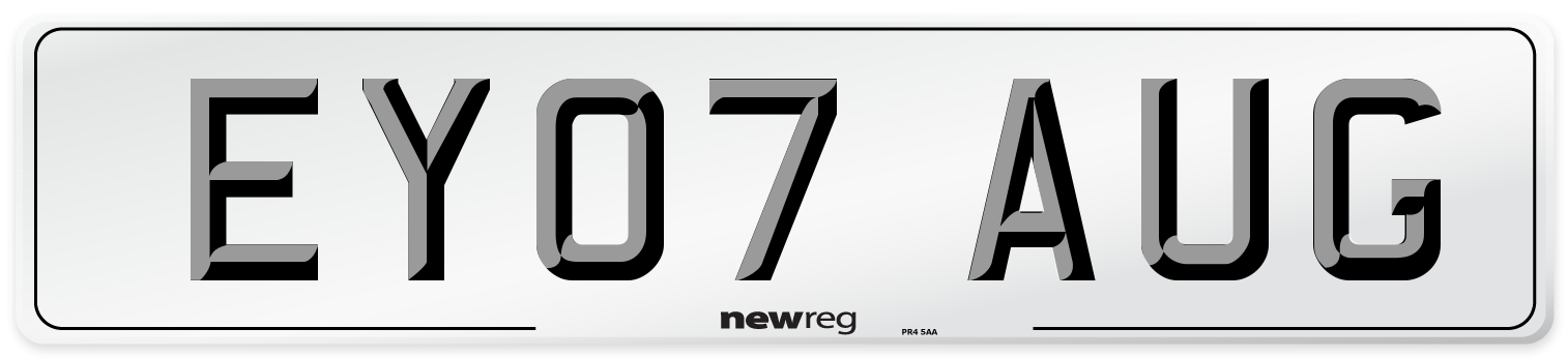 EY07 AUG Number Plate from New Reg